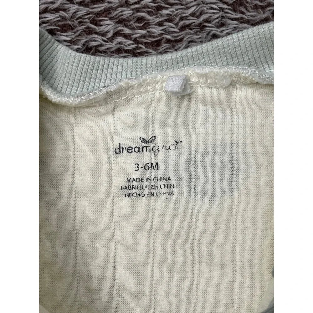 Dream Girl Baby 3-6M Quilted Bear Print Footed Sleeper Pajamas Zip One Piece